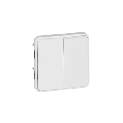 Switch Plexo IP55 antibacterial-2 module 2-way-10 AX-250 V~-modular-Artic alb