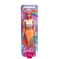 Papusa sirena cu accesorii, Barbie, Portocaliu, HRR05