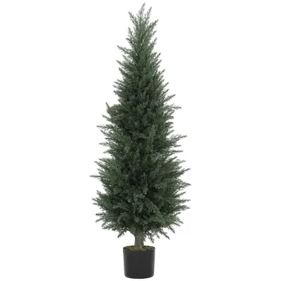 HOMCOM Chiparos artificial, 638 frunze din plastic, cu ghiveci, rezistent la UV, Verde | Aosom Romania