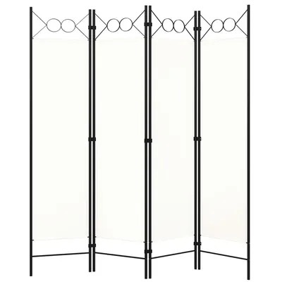 vidaXL Paravan de cameră cu 4 panouri, alb, 160x180cm