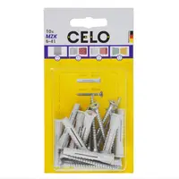 CELO Blister Multi-purpose plug cu collar MZK 6-41 cu PZ Surub pentru PAL/lemn SPS 4,5x50