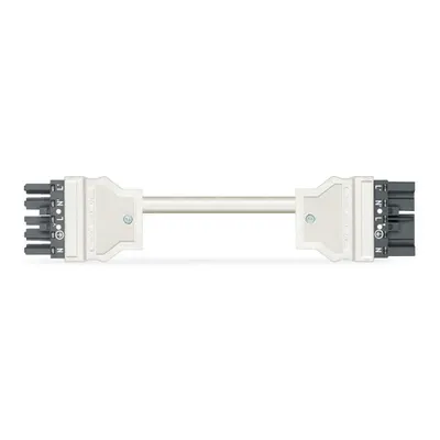 pre-assembled interconnecting cable; Eca; Socket/plug; 5-pole; Cod. L; H05Z1Z1-F 5G 1.5 mm²; 1 m; 1,50 mm²; dark gray