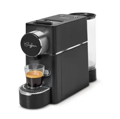 Espressor de cafea Polti Coffea S18B pentru espresso si cafea lunga, compatibil cu capsule E.S.E. de 44 mm, rezervor detasabil de 0,85 l, pompa 19 BAR (Negru)