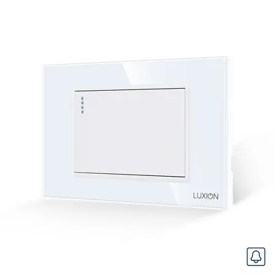 Intrerupator cu Revenire (Sonerie) Mecanic LUXION cu Rama din Sticla, Standard Italian, 3M