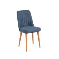 Scaun VINA, pin atlantic + albastru inchis, 47x46x89 cm