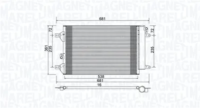 Radiator AC condensator potrivit FORD GALAXY I; SEAT ALHAMBRA; VW SHARAN 1.8-2.8 03.95-03.10