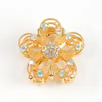 Cleste par auriu cu strasuri, design floral elegant si rafinat