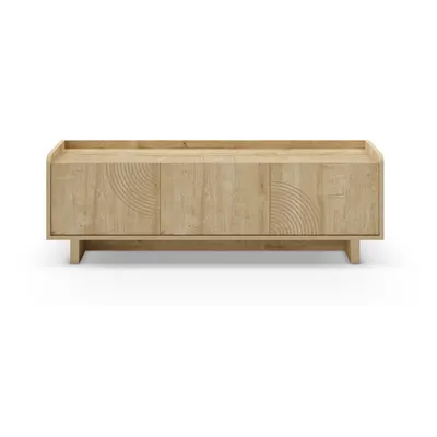 Comodă TV în culoare naturală cu aspect de lemn de stejar 140x45x40 cm Daira – Marckeric