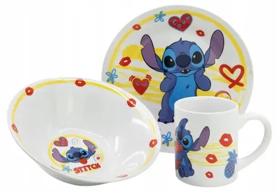 Set pentru copii pentru masă Stor - Lilo and Stitch, Aloha, 3 piese