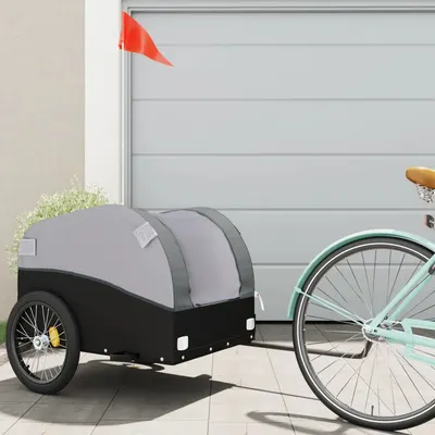 Gossi remorca pentru biciclete, negru si gri, 45 kg, fier