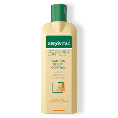 Șampon Sebum Control Cu Sebaryl și Bio-capigen Pentru Păr Gras, Gerovital Tratament Expert, 250 Ml