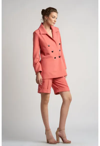 Compleu sacou retro si pantalon scurt - Portocaliu
