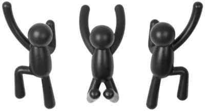 Set 3 umerase Umbra - Buddy, 7 x 17 x 8 cm, negru