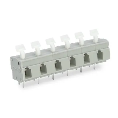 PCB terminal block; push-button; 2.5 mm²; Pin spacing 10/10.16 mm; 12-pole; CAGE CLAMP®; commoning option; 2,50 mm²; gray