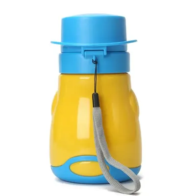 Pisoar portabil pentru baietei Little Mom, Reutilizabil cu inchidere ermetica, design intuitiv, capacitate 600 ml, dimensiune 17 x 9 cm, Yellow