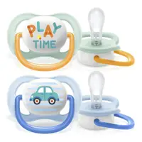 Set 2 suzete Avent din silicon Ultra Air Happy Mix 0-6 luni
