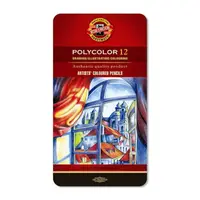Creioane color, 12culori, cutie metalica, Polycolor Koh-I-Noor