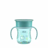 Canuta 360, Chicco, Perfect Cup, Anti-Scurgere, Manere ergonomice, Detasabile, Capacitate 200 ml, Compatibila cu masina de spalat vase, Fara BPA, 12 luni+, Verde