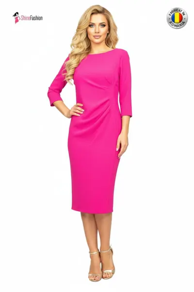 Rochie casual-office roz