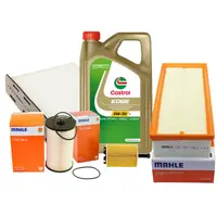 Pachet schimb ulei GOLD Castrol 5L+ filtre Mahle pentru grupul VAG - VW AUDI SKODA SEAT 1.9TDI, 2.0TDI