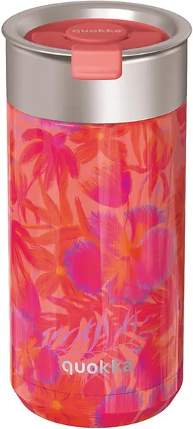 Cană termică Quokka Boost - Coral Garden, 400 ml