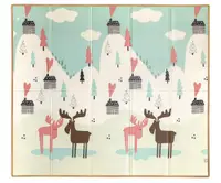 Saltea de joaca pliabila cu fata dubla Milly Mally Pastel Deer 197x177 cm