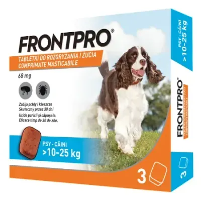 Antiparazitar extern pentru caini 10 - 25 kg Frontpro x 3 tablete