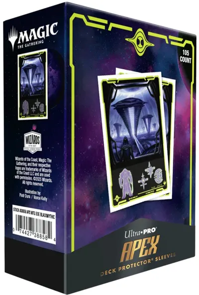 Protectori pentru cărți Ultra Pro - Magic the Gathering: Edge of Eternities Apex Deck Protector, Mythic Black (105 buc)