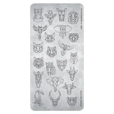 Matrita unghii metalica, Geometric Animale 20