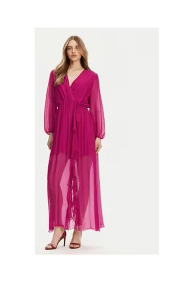 Rochie de vara - roz - 70% viscoza - 30% matase - Ciclam