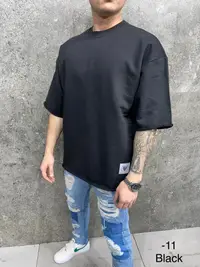 Tricou Clasic Oversize Black Tsas342(6049) (mărime: Xl)