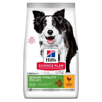 Hrana uscata caini, Hill's Science Plan Canine Senior Vitality Medium Chicken, 2.5 kg
