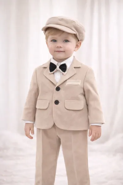 Costum baieti botez catifea Mathias