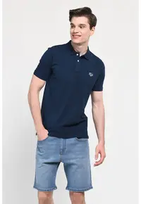 Tricou polo cu logo discret Lakes - Bleumarin