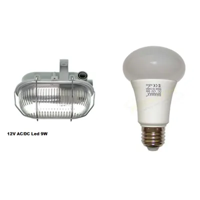 Pachet LAMPA tip BAT 12V cu bec led inclus 9W 6400K AC/DC