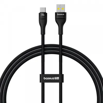 Cablu Date si Incarcare USB-A - USB-C Baseus Flash Series II, 100W, 1m, Negru P10311804111-00