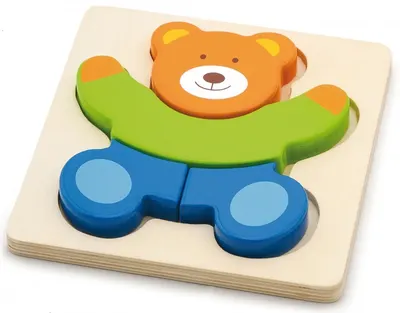 Puzzle din lemn Viga - Urs, 4 piese