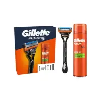 Gillette caseta:Aparat de ras cu cap+Gel de ras 200 ml Fusion Sensitive With Almond Oil