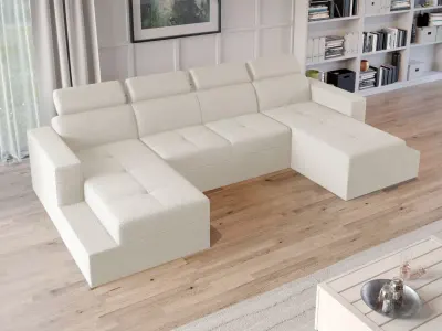 Coltar U Extensibil Paloma plusat aspect lana alba