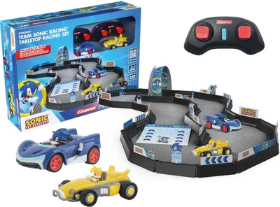 Set de curse Carrera RC Car - Team Sonic Racing, pistă cu mașinuțe, 1:43