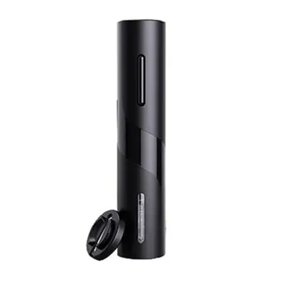 Tirbuson electric pentru sticla de vin, accesoriu taiere sigiliu inclus, maner antiderapant, baterii, negru