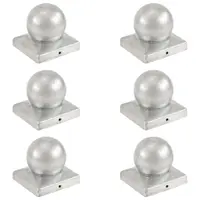 vidaXL Capace stâlpi tip glob, 6 buc., 101x101 mm, metal galvanizat