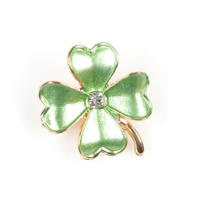 Brosa martisor trifoi verde sidefat