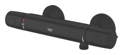 Baterie dus Grohe Precision 1022172432, aparenta, termostat, dubla comanda, Negru mat