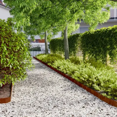 vidaXL Margine pentru gazon 50 pcs 10 x 103 cm Ruginit