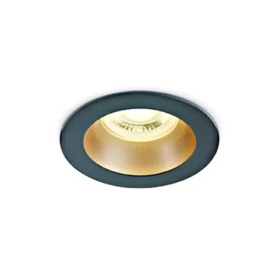 Ula 10W MR16 GU10 IP20 negru cu alama reflector