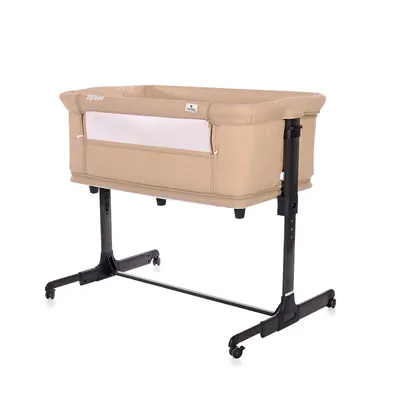 Patut Co-Sleeper Lorelli Milano Beige pliabil, cu roti blocabile, 2 picioare telescopice, laterala cu fermoar, inaltime reglabila, pozitie anti-reflux
