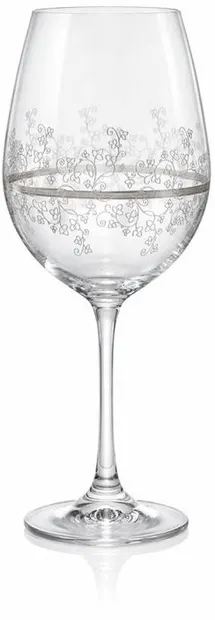 Pahare de vin Bohemia Crystalex - Viola Platinum, 350 ml, 6 buc