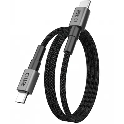 Cablu Date si Incarcare USB-C - USB-C Tech-Protect Ultraboost DNA MagTwist, 100W, 1m, Gri