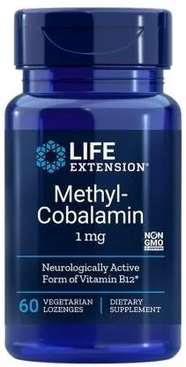 Metilcobalamină, 1 mg, 60 tablete pentru supt, Life Extension